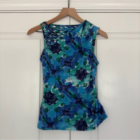 Anthropologie Vanessa Virginia Ruched Side Tank Top Sleeveless Pima Cotton Blend - Picture 8 of 8